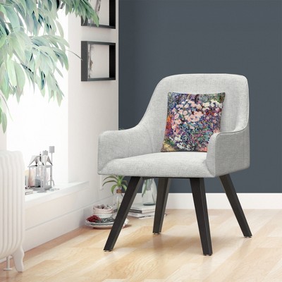 Impressionist Floral Pink and Purple 16" Decorative Throw Pillow