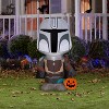 Star Wars Airblown Inflatable Halloween The Mandalorian Star Wars, 3.5 ft Tall, Black - 2 of 4
