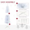 TopComfy Christmas Tree Stand 5 Foot Snow Flocked Pencil Tree with Realistic Branches for Holiday Decor, White, 21.3"*21.3"*59" - 4 of 4