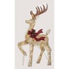 Everstar SET OF 3 UL RANDOM TWINKLE LED RATTAN LOOK DEER FAMILY SCULPTURE, Gold - 2 of 4