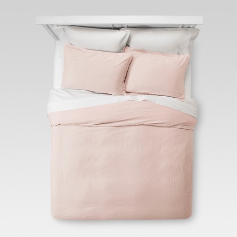 Blush Washed Linen Duvet Cover Set King Threshold Target