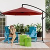 Infurnic Patio Umbrellas Outdoor Offest Hanging Umbrella, Adjustable Crank Handle, Sun Shade for Market, Large Balcony, Red, 114.17"*114.17"*81.49" - 3 of 4