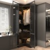 FUFU&GAGA Corner Wardrobe with Glass Doors and LED Lights Black - 2 of 4