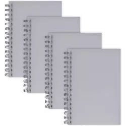 Paper Junkie 4-Pack Gray Blank Unlined Spiral Travel On The Go Notebooks (5.7 x 8.3 in, 80 Sheets)