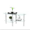 Oval Glass Coffee Table, Modern Table in Living Room Leg Tea Table, 3-layer Tempered Glass Table - 4 of 4