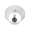 Set of 2 Opal Finish & Linen Shade Glass Table Lamp - Storied Home: UL Listed, No Assembly Required, 32" Height - 3 of 4
