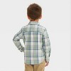OshKosh B'gosh Toddler Boys' Plaid Woven Long Sleeve Shirt - Green - 2 of 3