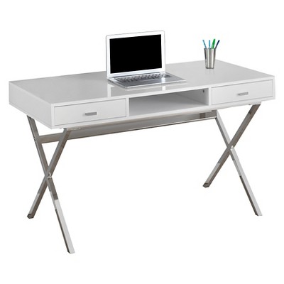 White desk with black metal deals legs