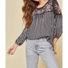 Women's Floral Embroidered & Striped Top - ANDREE BY UNIT - image 3 of 4