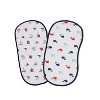 Bacati - Little Sailor Blue/Red Muslin 4 pc set of Bibs & Burp Cloths Set - 3 of 4