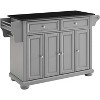 HomeStock  Alexandria Granite Top Rolling Kitchen Island Storage Cart, Microwave Stand, Spice Rack, Gray - 2 of 4