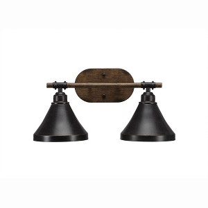 Toltec Lighting Blacksmith 2 - Light Vanity in  Dark Granite with 7" Dark Granite Cone Metal Shade Shade - 1 of 1