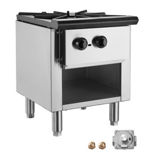 VEVOR Commercial Gas Stove with Cabinet, Propane and Natural Gas Countertop Cooking Stove Range, Stainless Steel Gas Hot Plate - 1 of 4