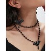 Gothic Bat & Moon Choker - Black Crystal Cross Pendant Necklace, Halloween Jewelry - 3 of 4