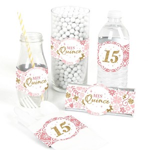 Big Dot of Happiness Mis Quince Anos - DIY Party Supplies - Quinceanera Sweet 15 Birthday Party DIY Wrapper Favors and Decorations - Set of 15 - 1 of 4