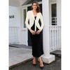 INSPIRE CHIC Women's Tie Front Long Sleeve Crop Ruffle Knit Cardigan Sweaters - 2 of 4