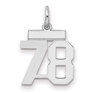 Black Bow Jewelry Sterling Silver, Athletic Collection, Small Polished Number 78 Pendant - 1 of 3