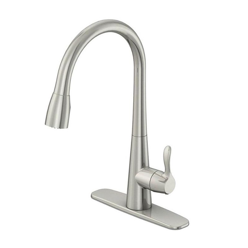 OakBrook Vela One Handle Brushed Nickel Pull-Down Kitchen Faucet Model No. 3978-K104, 1 of 2
