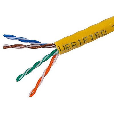 Monoprice Cat5e Ethernet Bulk Cable - 1000 Feet - Yellow | Network Internet Cord - Stranded, 350Mhz, UTP, CM, Pure Bare Copper Wire, 24AWG