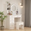 Famapy Makeup Vanity Table Set with Stool and Mirror LED Light Dressr Dressing - 2 of 4