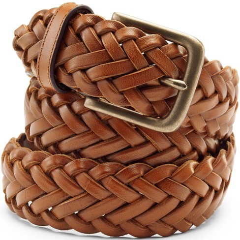 Mens braided leather belts best sale