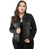 Agnes Orinda Women's Plus Size Classic Denim Long Sleeve with Pockets Fashion Jean Jackets - 3 of 4