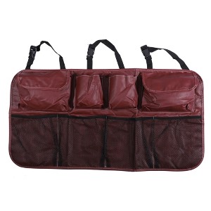 Unique Bargains Car Seat Protector Bag Multi Pocket Storage Bag Faux Leather 34.65"x18.9" - 1 of 4