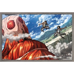 Trends International Attack on Titan - Double Team Framed Wall Poster Prints - 1 of 4