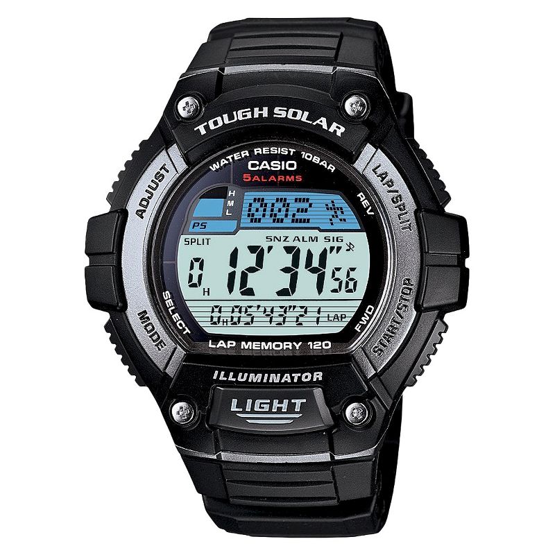 Casio Men's Solar Multi-Function Runners Watch - Black (WS220-1A), 1 of 3