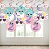 Big Dot of Happiness Two Cool - Girl - Pastel 2nd Birthday Party Hanging Decor - Party Decoration Swirls - Set of 40 - 3 of 4