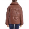Women's Oversize Faux Leather Puffer Jacket - Bagatelle.City - 3 of 3