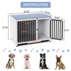 39.5in Furniture Dog Crate, Large/Medium Dog Crate End Table, Solid Wood Portable Foldable Indoor, No Assembly Needed (White and Blue) - 3 of 4