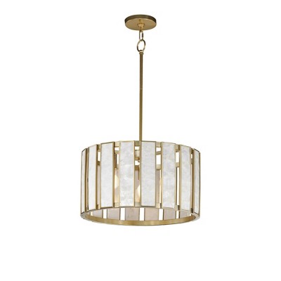 Maxim Lighting Miramar 3 - Light Pendant in  Capiz/Natural Aged Brass