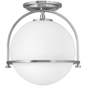 Hinkley Lighting Somerset 11 1/2" Nickel White Globe Ceiling Light - 1 of 1