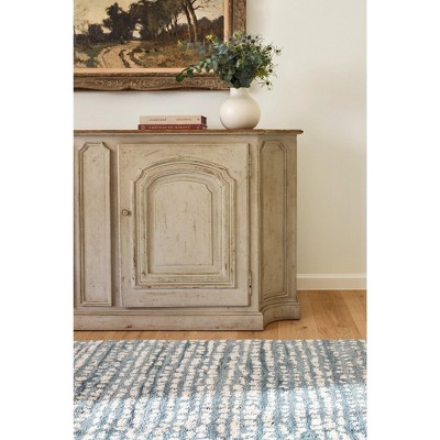 Shepherd Pewter Blue Hand-Knotted Wool Abstract 3' x 5' Rug