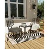 3 Pieces Patio Wicker Set, Outdoor Rattan Set with Bistro Chair and Tempered Glass Roundtop Table, All Weather Patio Bistro Set (Gray & Black) - 2 of 4