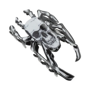 Unique Bargains Halloween Skull & Spiderweb Design Claw Clip Black White 1 Pc - 1 of 4