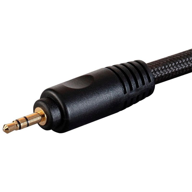 Monoprice 3.5mm to 2-Male RCA Adapter Cable - 3 Feet - Black | Gold Plated Connectors, Double Shielded With Copper Braiding - Onix Series, 4 of 7