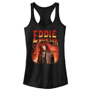 Juniors Womens Stranger Things Eddie Munson Metalhead Racerback Tank Top - 1 of 4