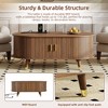 CAVINAS Modern Side Table Oval Coffee Table with Storage, Sliding Door and Charging Station, Sofa Side Table for Living Room, Bedroom - 4 of 4