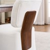 MOEPISY Linen Upholstered Armless Dining Chair with Casters Ivory - 4 of 4
