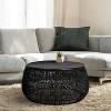 Storied Home Handwoven Round Coffee Table Black - image 2 of 4