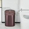 LunaLulinlk 4 Gallon Trash Can, Touchless Oval Office Trash Can, Burgundy Stainless Steel - 4 of 4