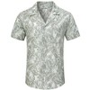 Men's Casual Cuban Short Sleeve Button Down Beach Shirt with Pocket - 3 of 4