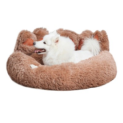 Racxily Upgraded Paw Shape Soothing Round Pet Bed - for Indoor Cats & Small/Medium Dogs, Soft, Machine Washable, Cotton