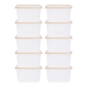 REGALWOVEN Leakproof Plastic Food Container 5.5 x 5.5 x 3.1 Inch 10 Pack - 1 of 4