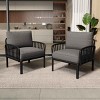 Patio Accent Chairs, Modern Accent Chair for Patio and Balcony, Upholstered Accent Chair with Plastic Frame and Cushion-Coolbibila - 2 of 4