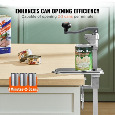 Commercial Steel Table Clamp Manual Can Opener with Ergonomic Handle