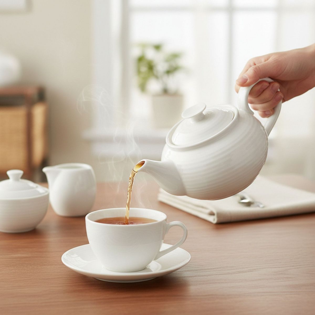 Portmeirion Sophie Conran, White 2 Pint Teapot – Fine Porcelain with Handle for Afternoon Tea, Dining & Entertaining – Dishwasher & Microwave Safe - thumbnail 6