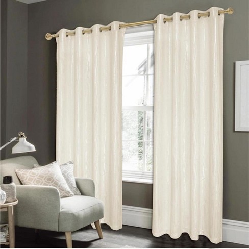 Elegant Iceland Metallic Grommet Blackout Curtain 54" x 84" Beige Rt Designers Collection - image 1 of 4